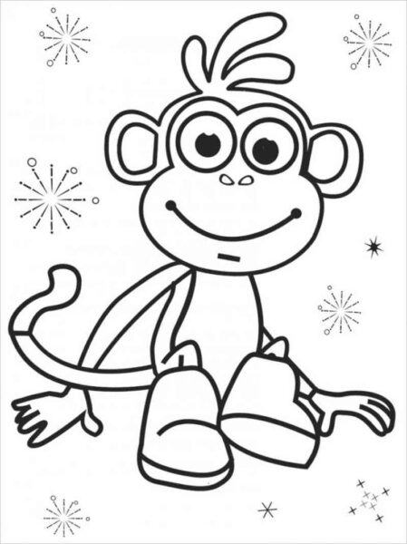 Tranh tô màu chú khỉ dễ thương cho bé tập tô (38)