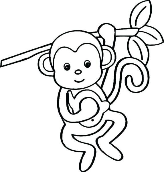 Tranh tô màu chú khỉ đáng yêu cho bé tập tô (39)