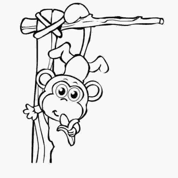 Tranh tô màu chú khỉ đáng yêu cho bé tập tô màu (1)