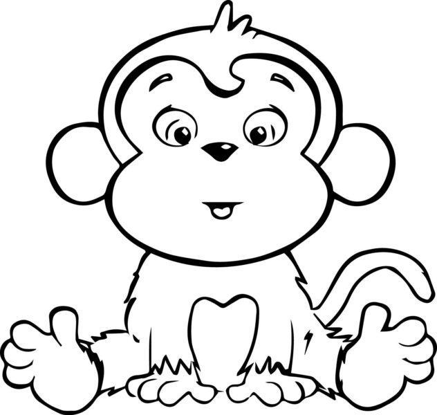 Tranh tô màu chú khỉ dễ thương cho bé tập tô màu (43)