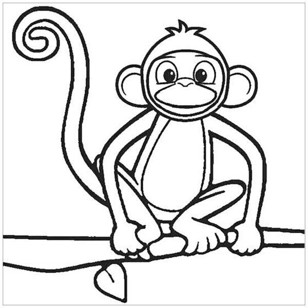 Tranh tô màu chú khỉ dễ thương cho bé tập tô (40)