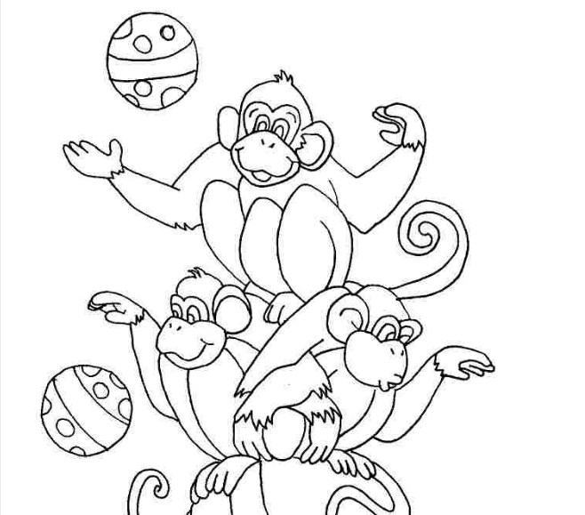 Tranh tô màu chú khỉ dễ thương cho bé tập tô màu (5)