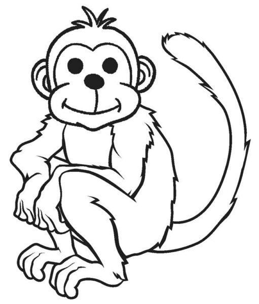 Tranh tô màu chú khỉ dễ thương cho bé tập tô (41)