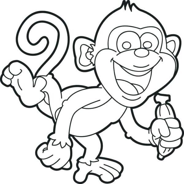 Tranh tô màu chú khỉ dễ thương cho bé tập tô màu (1)