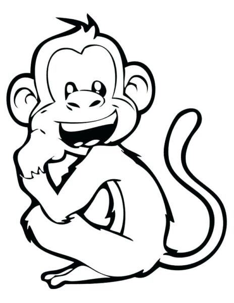 Tranh tô màu chú khỉ dễ thương cho bé tập tô (3)
