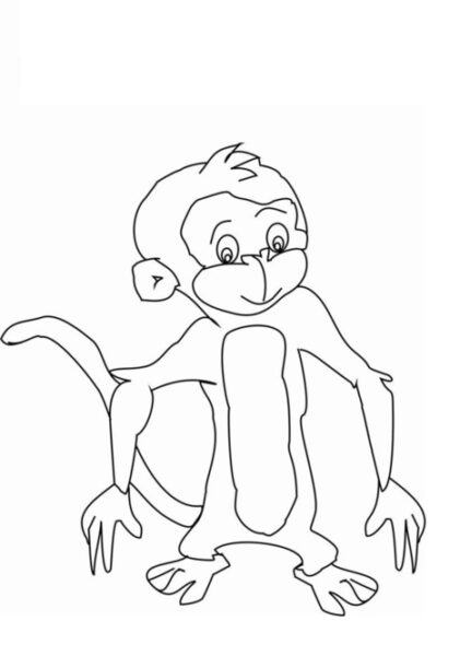 Tranh tô màu chú khỉ đáng yêu cho bé tập tô màu (6)