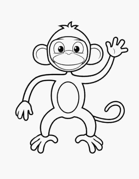 Tranh tô màu chú khỉ dễ thương cho bé tập tô màu (4)