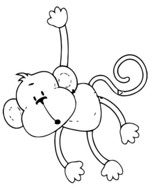 Tranh tô màu chú khỉ đáng yêu cho bé tập tô màu (7)