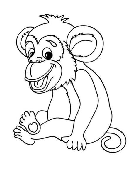 Tranh tô màu con khỉ đẹp nhất cho bé tập tô màu (4)