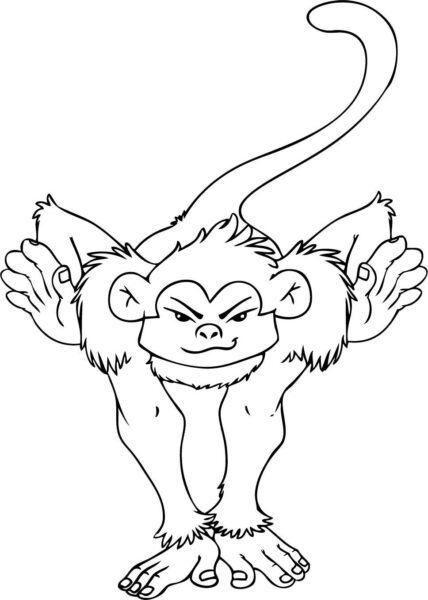 Tranh tô màu con khỉ đẹp nhất cho bé tập tô (3)