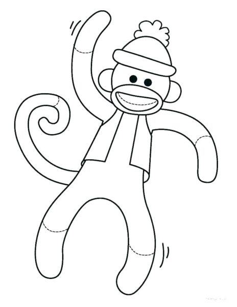 Tranh tô màu con khỉ đẹp nhất cho bé tập tô màu (8)