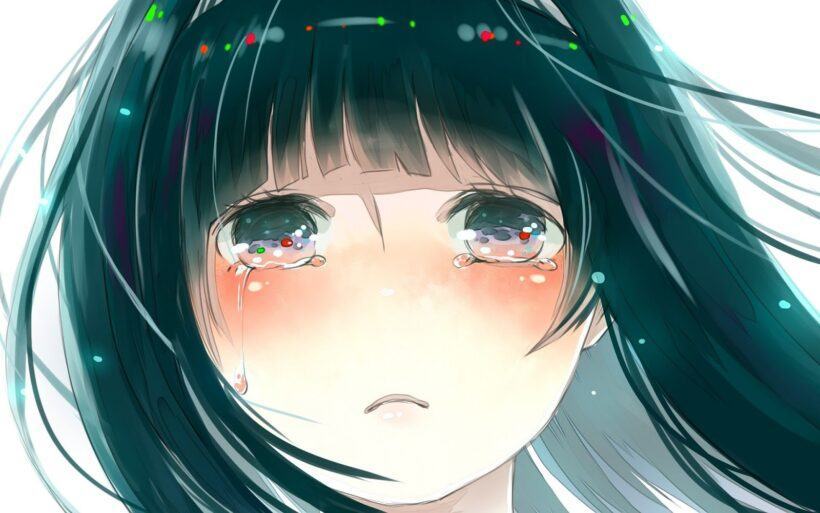 Hình ảnh anime nữ khóc buồn vì tình