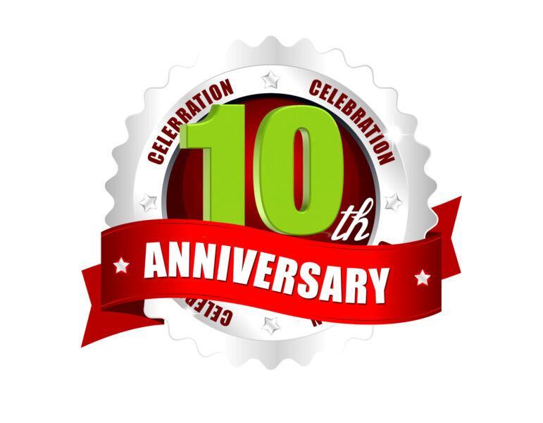 Mẫu logo 3d kỉ niệm 10 năm đẹp nhất