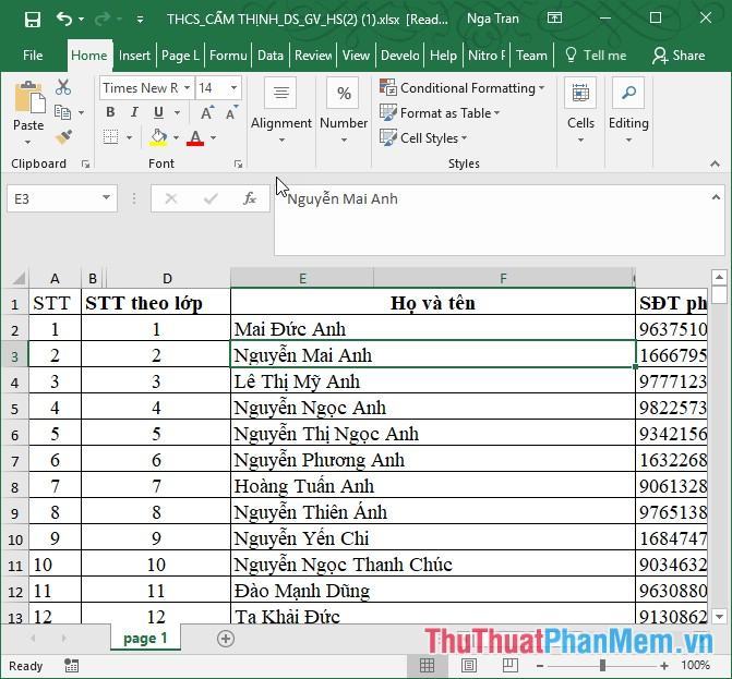 Excel tự động mở tệp dữ liệu đã chuyển đổi