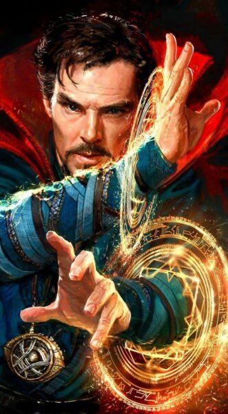 Hình ảnh Doctor Strange với 2 vòng tròn ma thuật trên tay