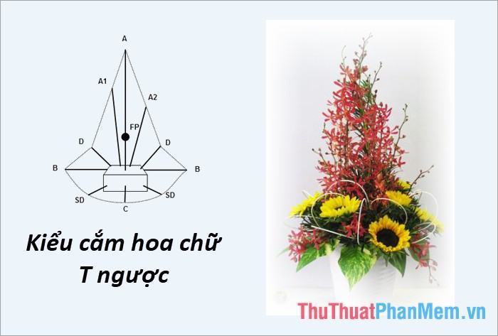 Cắm hoa chữ T ngược