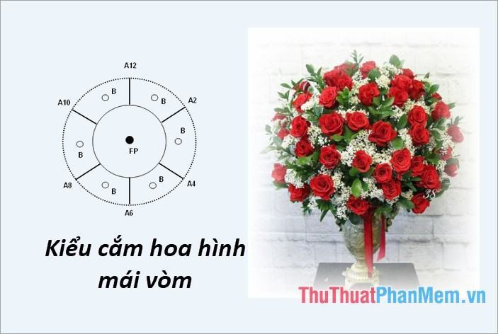 Cắm hoa theo hình mái vòm