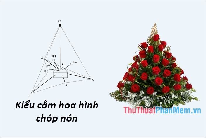 Cắm hoa theo hình nón