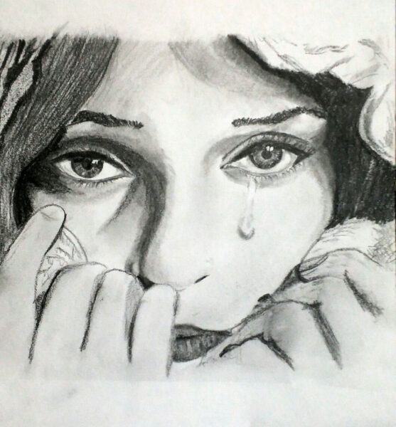 Vẽ một cô gái đang khóc bằng nhưng đẹp