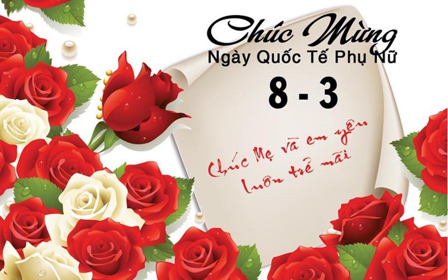 Thiệp chúc mừng 8/3 tặng mẹ và bạn gái