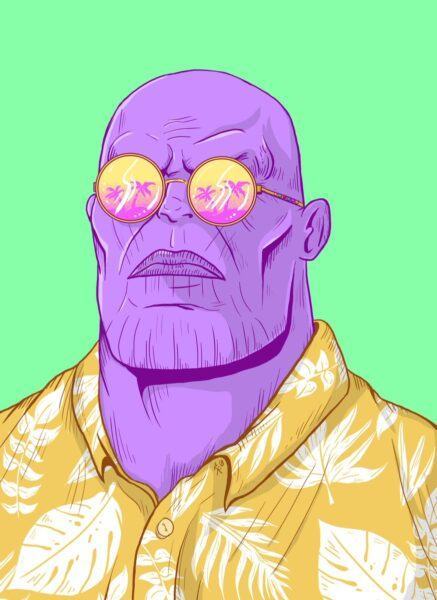 Hình ảnh Thanos ngộ nghĩnh, đeo kính râm