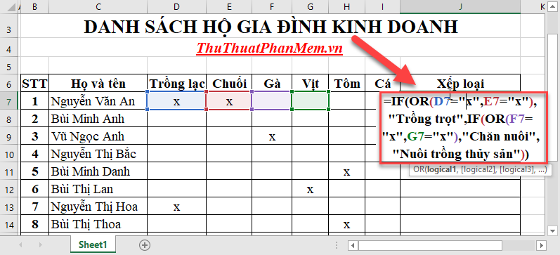 Có 2 điều kiện và điều kiện or nên dùng or.  chức năng