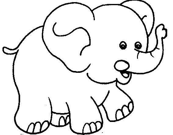 Tranh tô màu chú voi con 2 tuổi