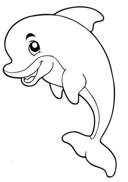 Tranh vẽ cá heo đen trắng đẹp nhất cho bé tô màu (6)