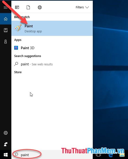 Mở phần mềm Paint
