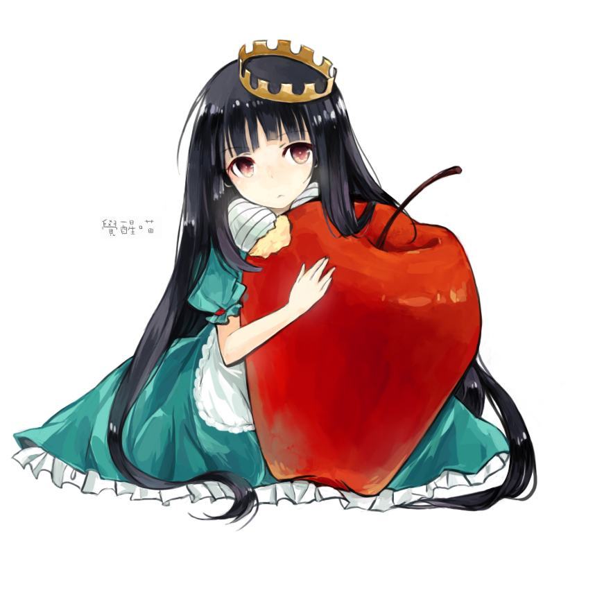 Tranh anime công chúa cầm quả táo đỏ