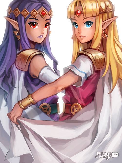 Tranh anime hai nàng công chúa