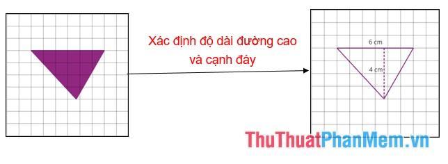 Tính diện tích tam giác trong hình