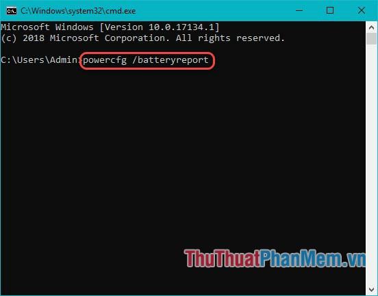 Sao chép dòng lệnh powercfg /batteryreport