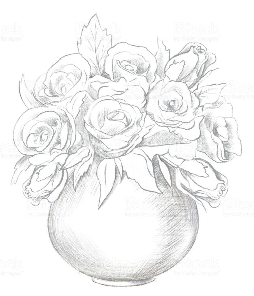 Vẽ bình hoa hồng đẹp nhất bằng bút chì