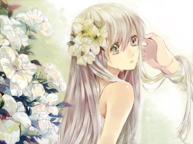 Hình ảnh anime girl tóc bạch kim xinh đẹp