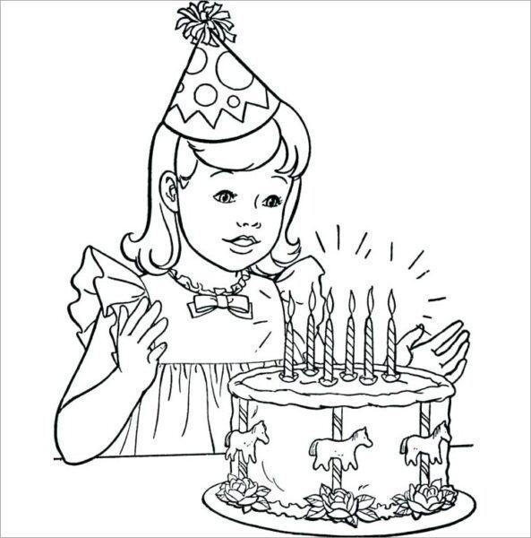 Tranh tô màu bánh sinh nhật cho bé tập tô màu (2)