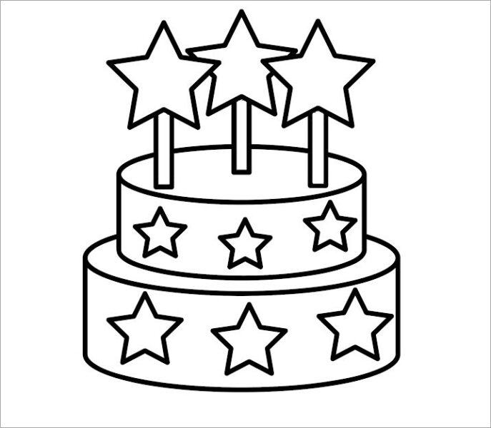 Tranh tô màu bánh sinh nhật cho bé tập tô màu (2)