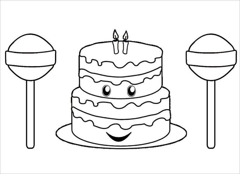 Tranh tô màu bánh sinh nhật cho bé tập tô màu (5)
