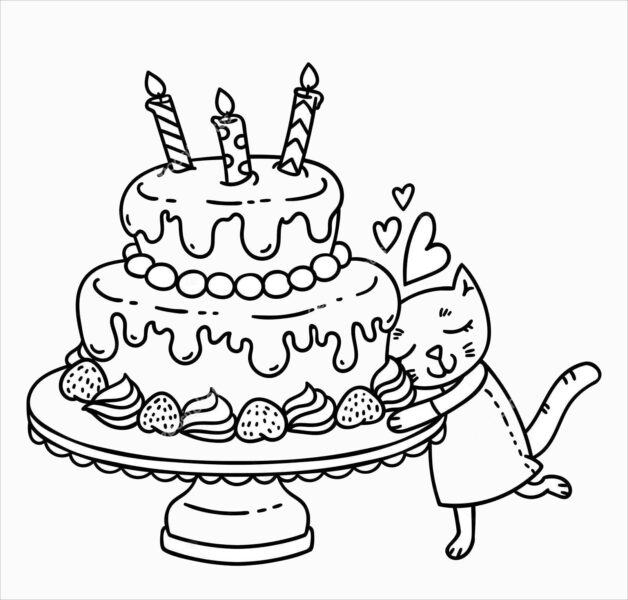 Tranh tô màu bánh sinh nhật cho bé tập tô màu (1)