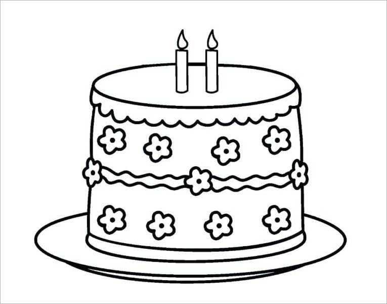 Tranh tô màu bánh sinh nhật cho bé tập tô màu (10)