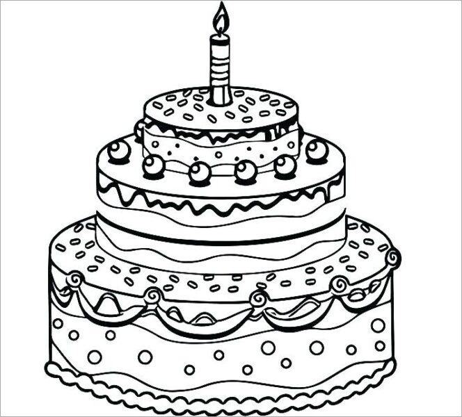 Tranh tô màu bánh sinh nhật cho bé tập tô màu (25)