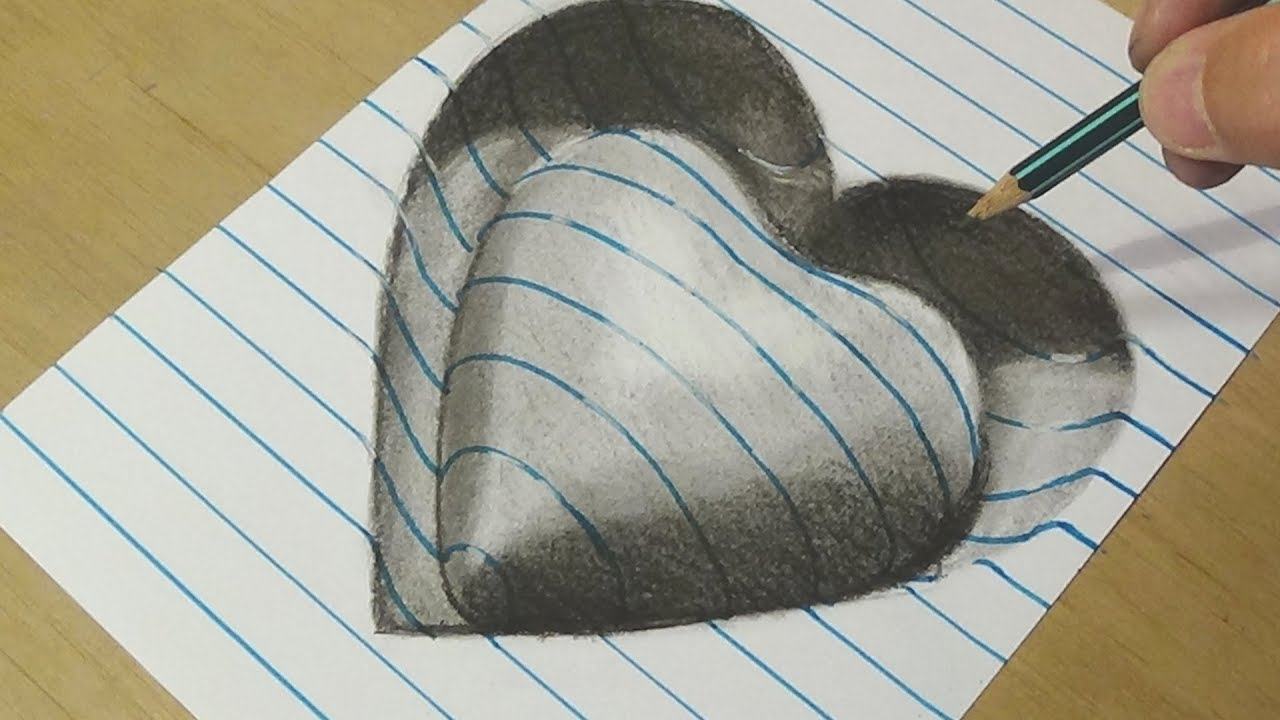 Vẽ trái tim 3D đẹp