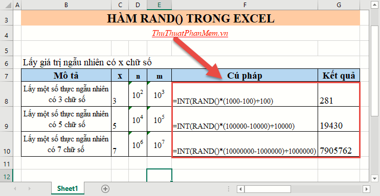 Sử dụng hàm RAND() để lấy số n chữ số ngẫu nhiên