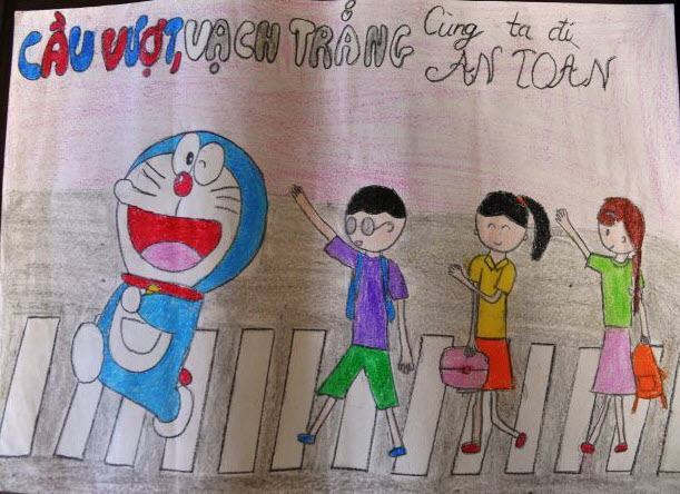Doraemon vẽ an toàn giao thông