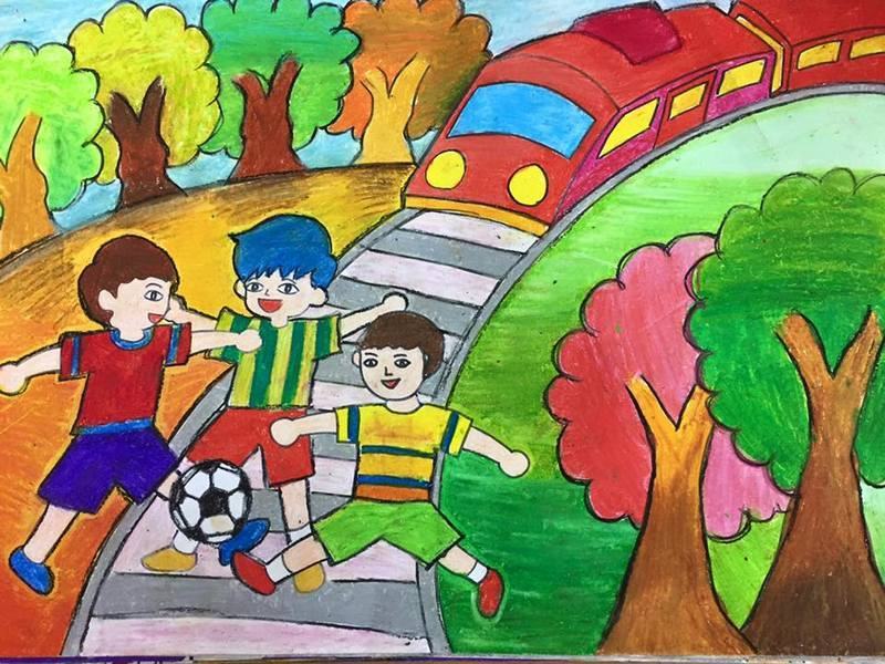 Tranh vẽ an toàn giao thông của học sinh tiểu học