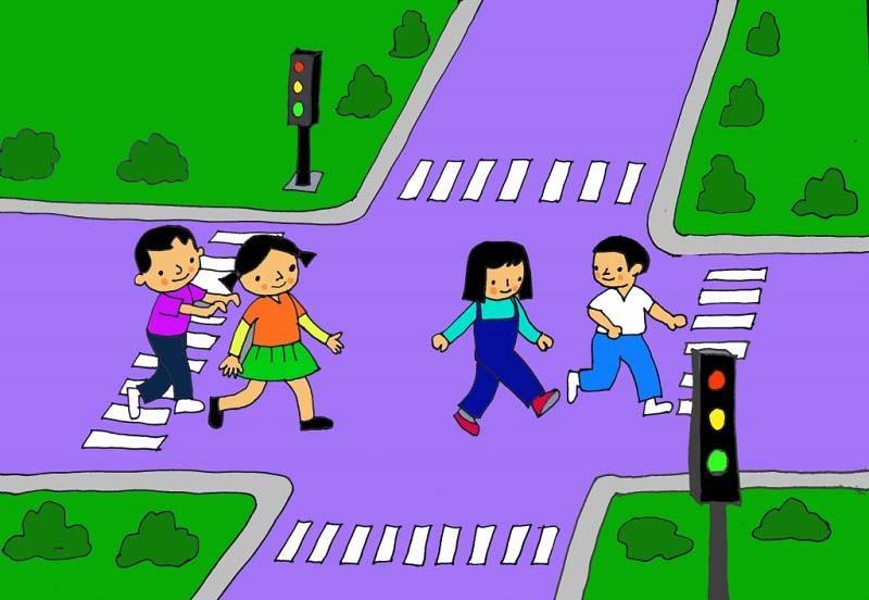 Bài vẽ về đề tài an toàn giao thông của học sinh lớp 5