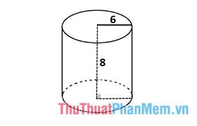 Tính thể tích của hình trụ