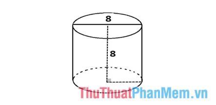 Ví dụ 2 Tính thể tích của khối trụ có d = h = 8 cm