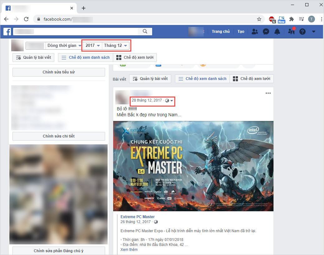 Facebook sẽ tự động lọc bài viết theo năm bạn đặt