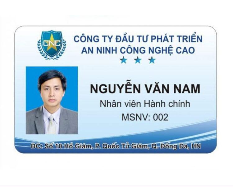 Mẫu thẻ nhân viên công ty CNC